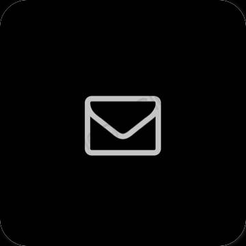 審美的 黑色的 Mail 應用程序圖標