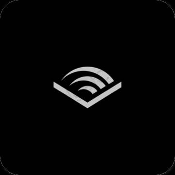 미적인 검은색 Audible 앱 아이콘