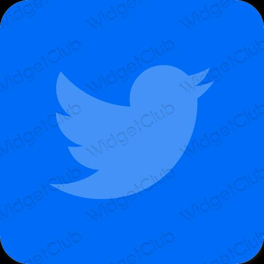 Estetické Modrá Twitter ikony aplikácií