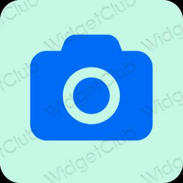 Estético azul pastel Camera iconos de aplicaciones