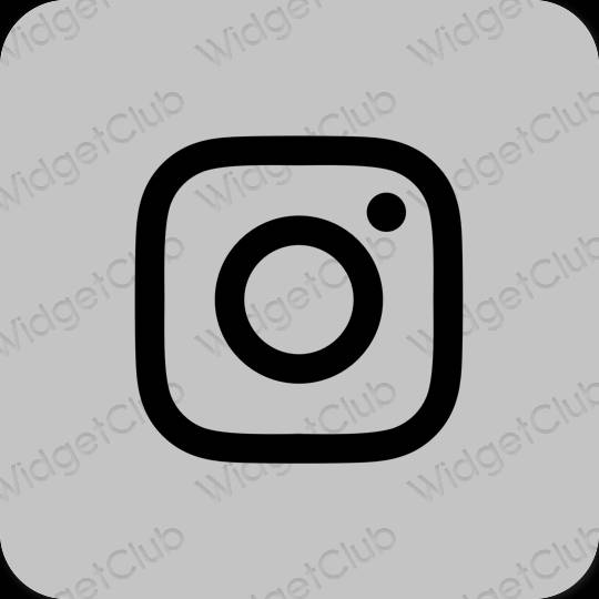 Estetyka szary Instagram ikony aplikacji
