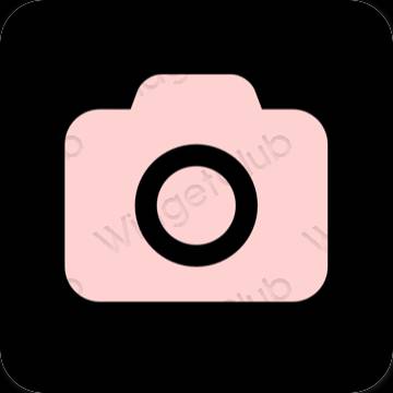 Estetinis rožinis Camera programėlių piktogramos