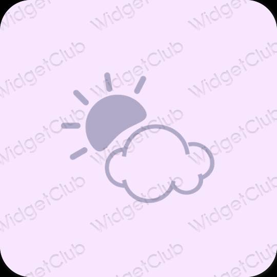 Estetis ungu Weather ikon aplikasi