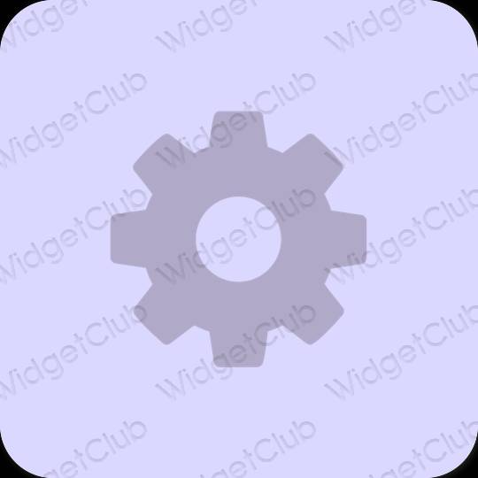 Æstetisk lilla Settings app ikoner