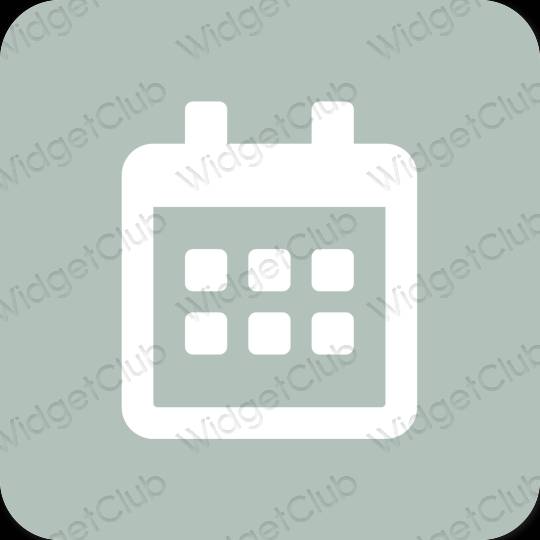 Estético verde Calendar ícones de aplicativos