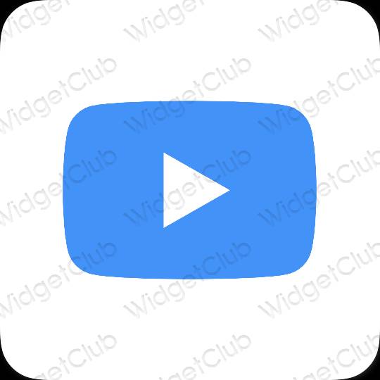 Aesthetic neon blue Youtube app icons