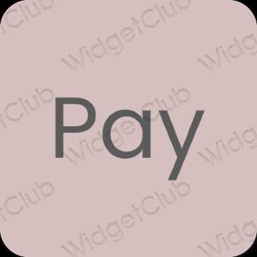 Αισθητικός ροζ PayPay εικονίδια εφαρμογών
