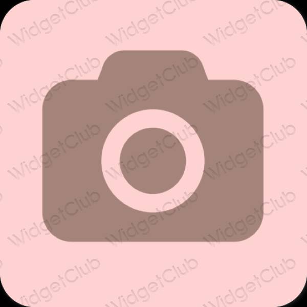 Estetický růžový Camera ikony aplikací