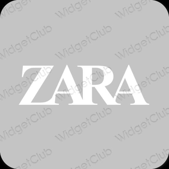 Esztétika szürke ZARA alkalmazás ikonok