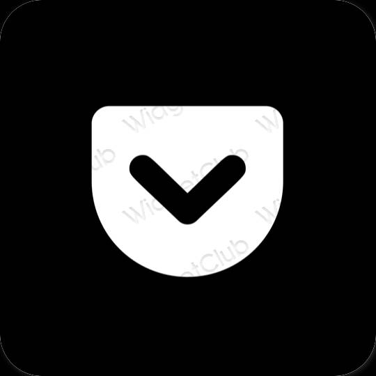 Ästhetisch Schwarz Pocket App-Symbole