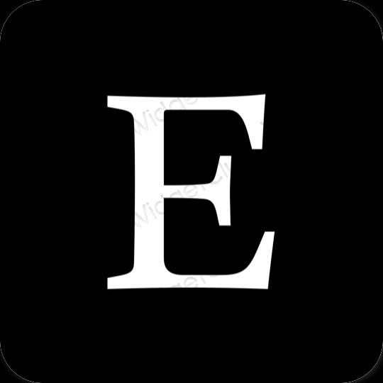 Estetski crno Etsy ikone aplikacija