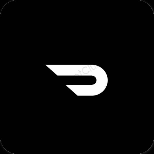 Estetik hitam Doordash ikon aplikasi