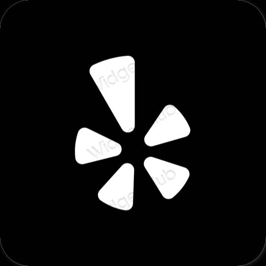 Esthétique noir Yelp icônes d'application