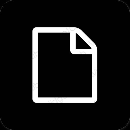 Estetik hitam Notes ikon aplikasi