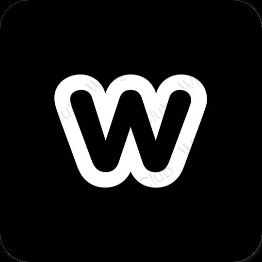 Естетски црн Weebly иконе апликација