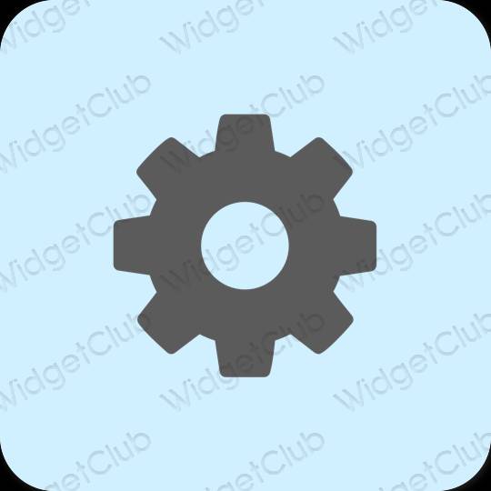 Æstetisk pastel blå Settings app ikoner