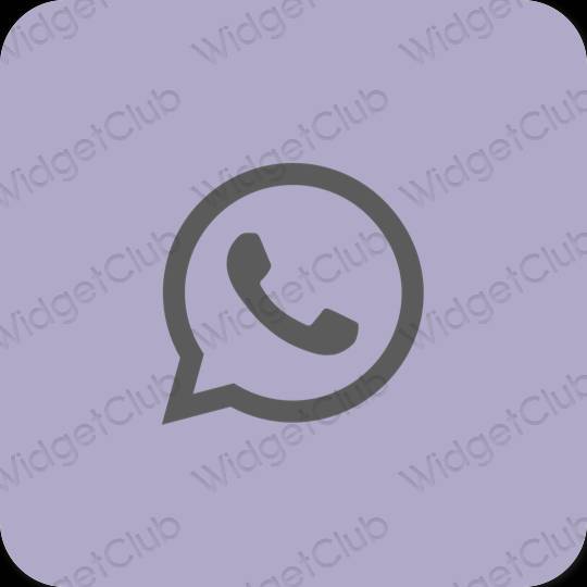 Estetik biru pastel WhatsApp ikon aplikasi