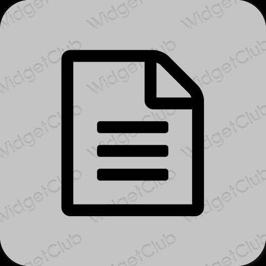 Estetski siva Notes ikone aplikacija