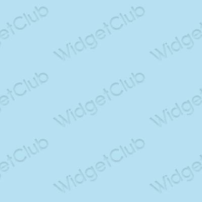 Esztétika pasztell kék Settings alkalmazás ikonok
