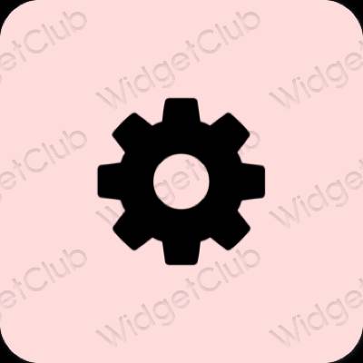 Estetsko roza Settings ikone aplikacij