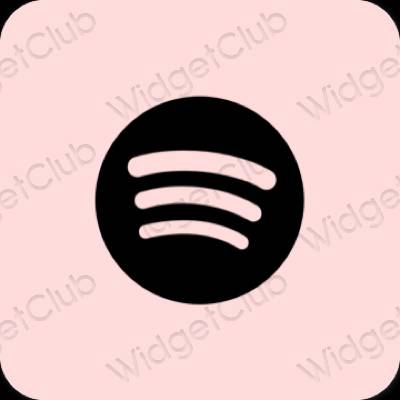 эстетический пастельно-розовый Spotify значки приложений
