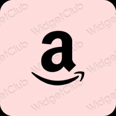 Thẩm mỹ màu hồng nhạt Amazon biểu tượng ứng dụng