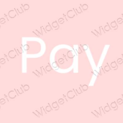 Естетичен розово PayPay икони на приложения