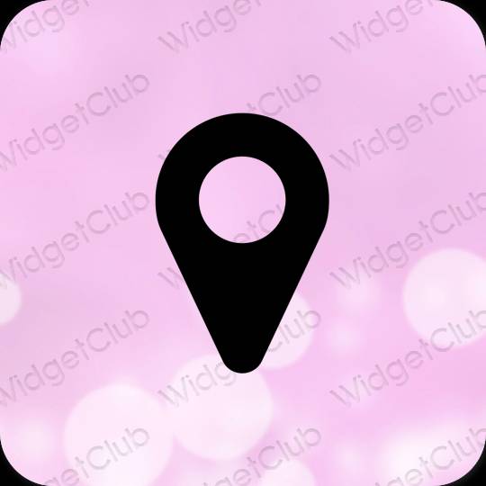 Ästhetisch Violett Google Map App-Symbole