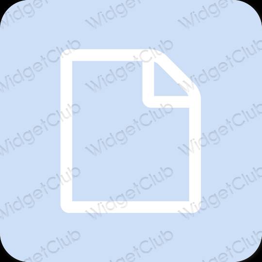 Estetis biru pastel Files ikon aplikasi