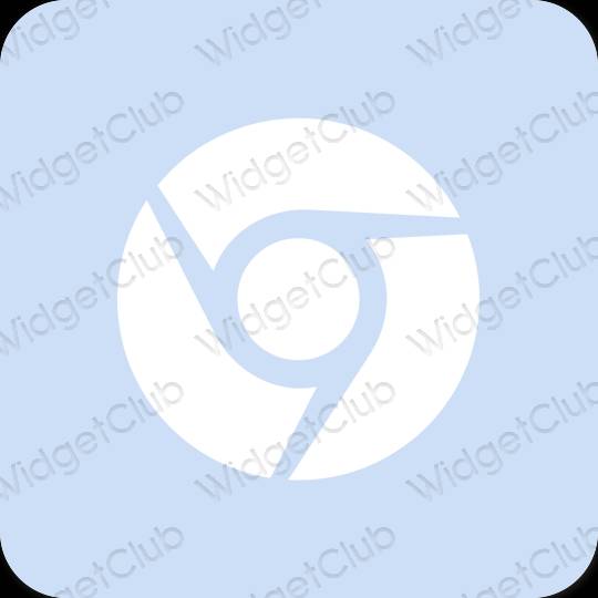 Estetický pastelově modrá Chrome ikony aplikací
