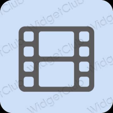 Estetsko pastelno modra CapCut ikone aplikacij
