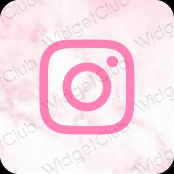 Estetinis violetinė Instagram programėlių piktogramos