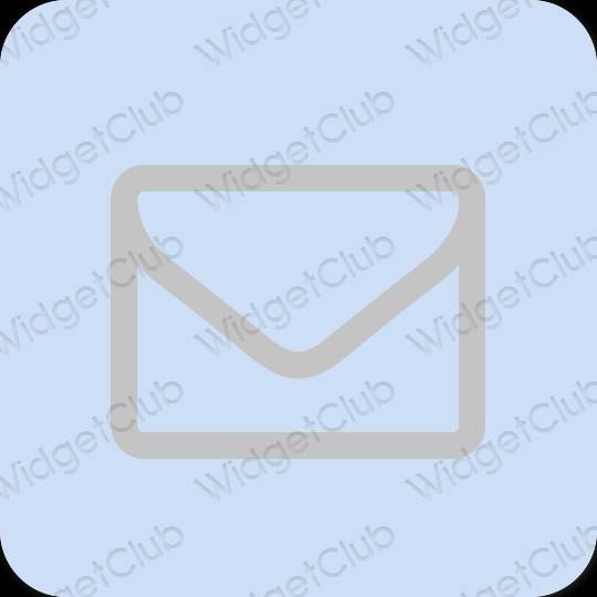 Esteetiline pastelne sinine Mail rakenduste ikoonid