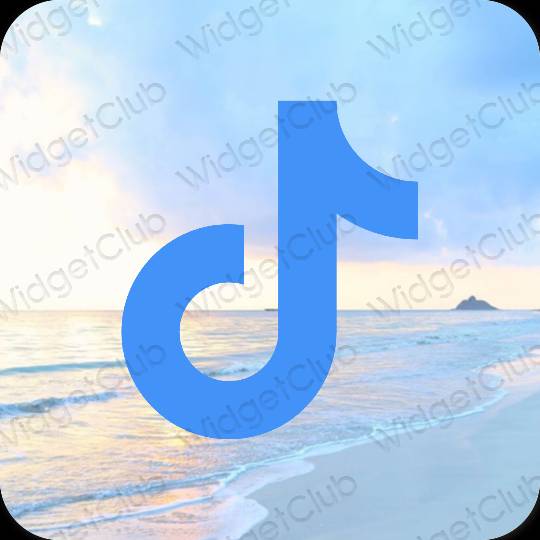 Æstetisk neon blå TikTok app ikoner
