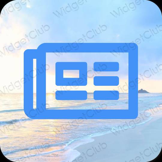 Ästhetisch neonblau CapCut App-Symbole