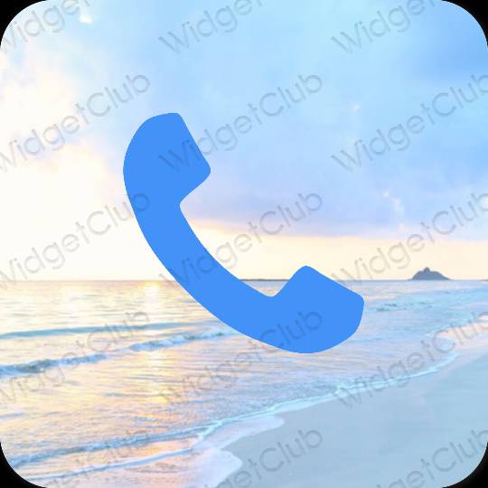 Estético azul neon Phone ícones de aplicativos