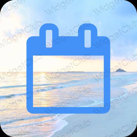 Aesthetic neon blue Calendar app icons