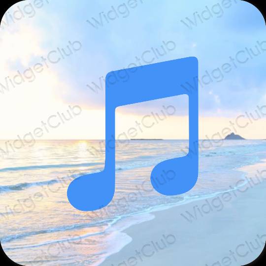 Estetico blu neon LINE MUSIC icone dell'app