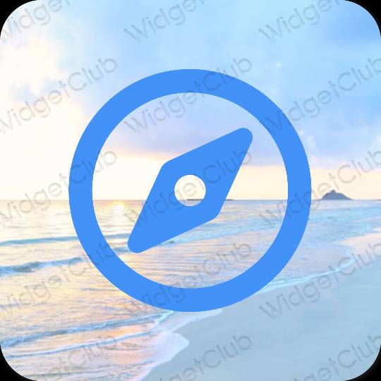 Aesthetic blue Safari app icons