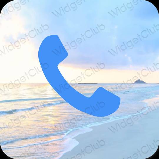 Естетичний неоновий синій Phone значки програм