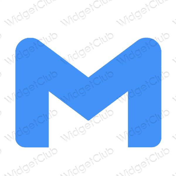 미적인 네온 블루 Google 앱 아이콘