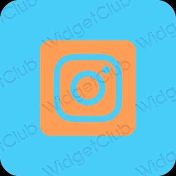 Estetik biru Instagram ikon aplikasi