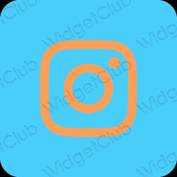 Æstetisk neon blå Instagram app ikoner