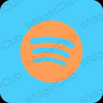 Estetis biru neon Spotify ikon aplikasi