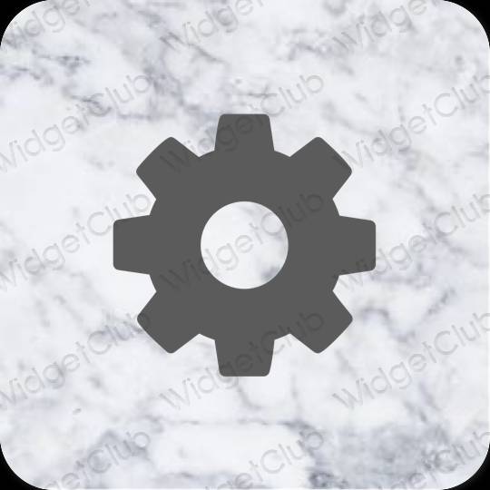 Estético gris Settings iconos de aplicaciones
