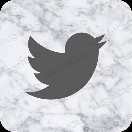 미적인 회색 Twitter 앱 아이콘
