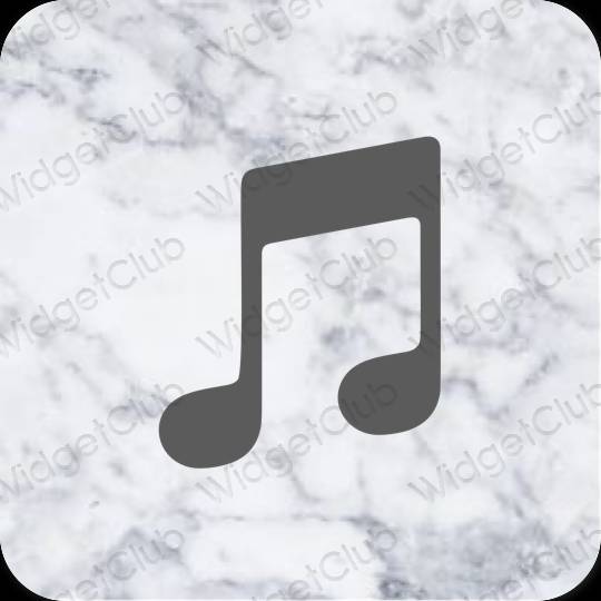 Estetik kelabu Music ikon aplikasi