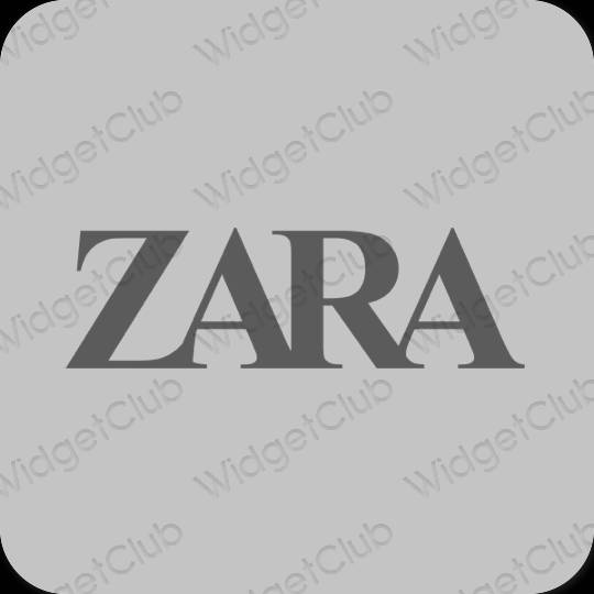 Estetyka szary ZARA ikony aplikacji