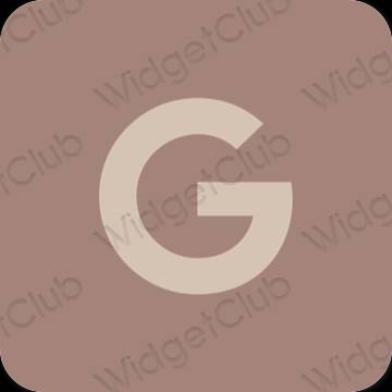 Estetické hnedá Google ikony aplikácií
