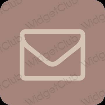 Estetyka brązowy Mail ikony aplikacji